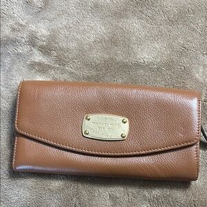 Michael Kors (Tan) Brown Pebbled Leather Wallet